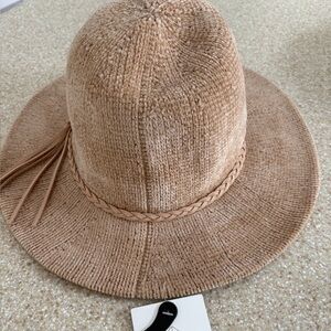 Stylish Adjustable Chenille Fabric Tan Women's Hat